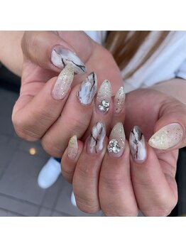 トータルサロン 白べぇーっ プラス/大理石ネイル