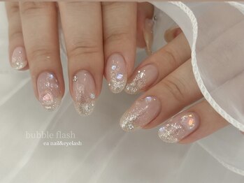 透明感フラッシュネイル