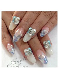 長さ出し　マーブルネイル