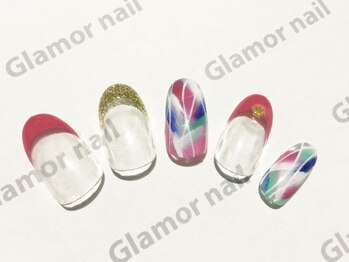 グラマーネイル(Glamor nail)/☆定額¥6800 ミックス×フレンチ