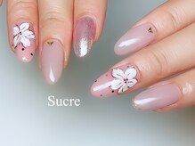 シュクル(Sucre)/ドット&フラワーネイル☆