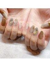 アウグーリ(AUGURI)/秋っぽい大理石ネイル♪