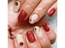 はあとねいる 宇都宮御幸ヶ原店/【通常】赤ラメネイル