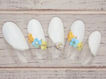 ワンネイル(ONE NAIL)/＃ホロ花＃フレンチネイル