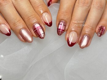 シマー(Shimmer)/チェックネイル