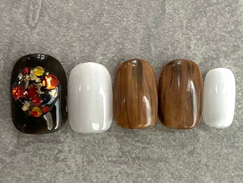 カラネイル 南森町店(calla nail)/キラキラ ブラウンニュアンス