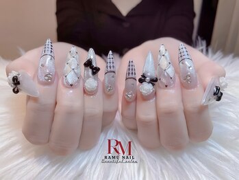 ラムネイル 池袋店(RAMU Nail)/チップ長さだし+パーツつけ放題