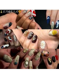 正月&成人式ネイル　持ち込一覧