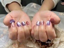 ネイル ミュー(nail myuu)/マグネット＋ポイントアート