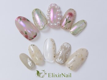 エリクサーネイル 心斎橋(Elixir Nail)の写真/【ずっとオフ込定額¥4980からご用意★】カラーMIX可能！デザイン多数♪モテ可愛～華やかまでお任せ♪