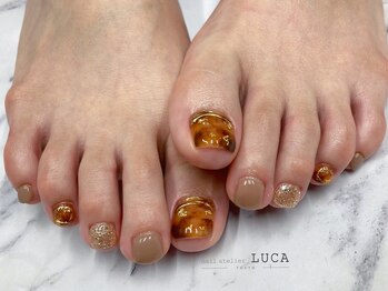 ネイルアトリエルカ(nail atelier LUCA)/M-403 大人可愛いべっ甲ネイル