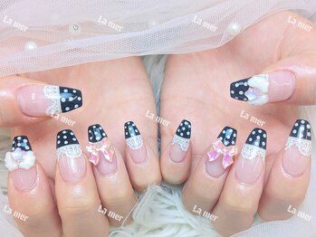 ラメール(La mer)/ドット/レースネイル