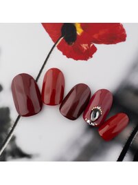 ボルドーブローチネイル