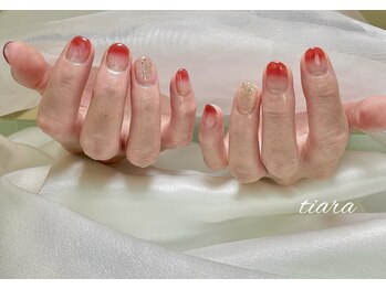 ティアラ(tiara)/赤グラデ×ミラー