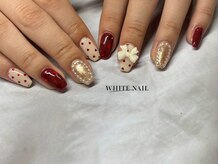 ホワイトネイル(WHITE NAIL)/りぼん/ドット/持ち込み