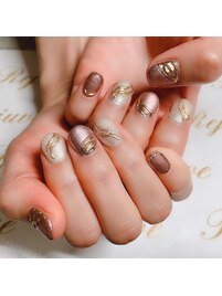 ラメベースにぷくぷくミラー☆