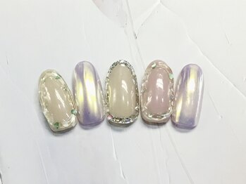 ネイルアンドまつげ リュフェール 五反田(Nail Lufaire)/囲みキラキラオーロラシェル