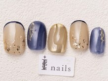 アイネイルズ 渋谷店(I nails)/シアーネイビーゴールド