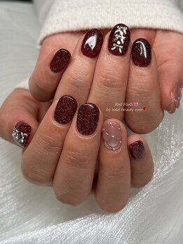 トータルビューティーローズ(Rose)/ボルドーフラッシュネイル