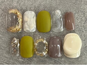 カラネイル 南森町店(calla nail)/秋色 ぷっくりネイル