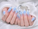 大人ぷっくりフラワーネイル初夏