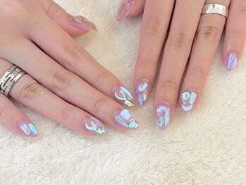 幻想的ミラーネイル