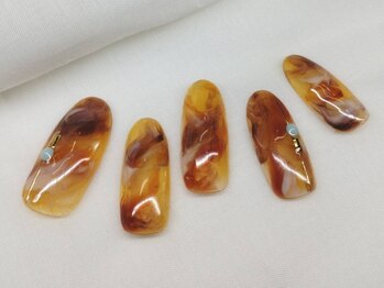 スピードネイル アンド アイ 宮交シティ店/#104 【カフェラテ×マーブル】