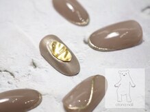 オトナネイル(otona nail)/メタリックラインのグレージュ