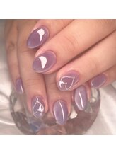 ネイルサロンEUB/パープルマグネット+ハート