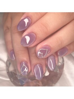 パープルマグネット+ハート