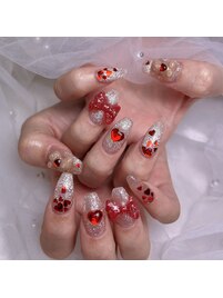 バレンタインネイル