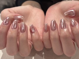 ピンクミラーネイル