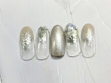 ネイルアンドまつげ リュフェール 五反田(Nail Lufaire)/ニュアンスシルバー天然石