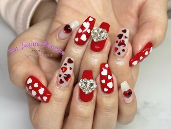 アン ジョーヌドラゴ/【自爪ネイル】赤ハートネイル