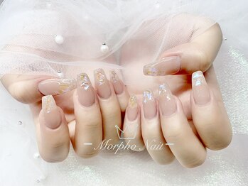 モルフォネイル(Morpho nail)/#ワンホンネイル #キラキラ