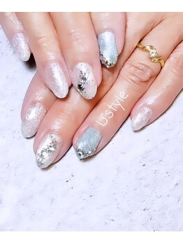 ユーズスタイル(U’style)/涼しげキラキラネイル