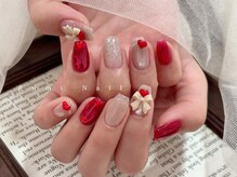 ワンホンネイル 新宿(Rumi Nail)/ハート/赤ネイル/バレンタイ