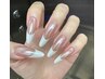 [チップ長さ出し１０本]ミラーフレンチネイル