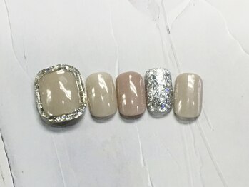 ネイルアンドまつげ リュフェール 五反田(Nail Lufaire)/foot囲みキラキラぷっくり