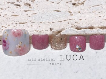 ネイルアトリエルカ(nail atelier LUCA)/M-686 大人可愛い春フットネイル