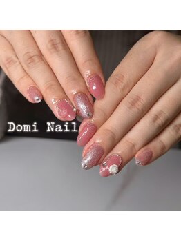Domi Nail Salon 渋谷店　長さだし/持ち込み/フィルイン/ワンホン/ワンカラー×ラメ＊