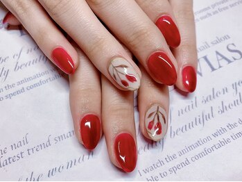 プロフェッショナル ネイルサロン ラヴィアス(LAVIAS)/【ジェル】ワンカラ＋アート２本