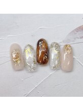 ネイルアンドまつげ リュフェール 五反田(Nail Lufaire)/べっ甲ゴールドミラー