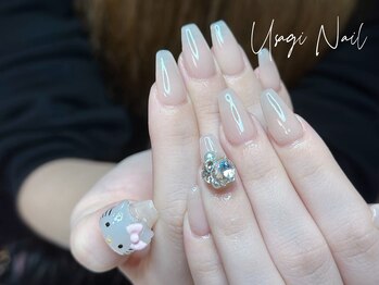 ウサギネイル 新大久保店(usagi nail)/マグネットフレンチ秋可愛い