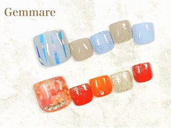 ジェンマーレ 二子玉川店の写真/【フット☆マグネットネイル¥7700】角度によってキラキラ色合いが変わって可愛い♪ソフトジェルオフ無料◎