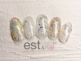 花火クリアネイル