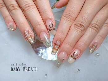ベイビーブレス(BABY BREATH)/持ち込み☆チェックネイル