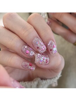 ノラ シブヤ(NORA SHIBUYA)/ピンクネイル/ホログラムネイル