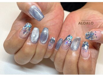 アロアロ(ALOALO)/マグネット×キラキラネイル