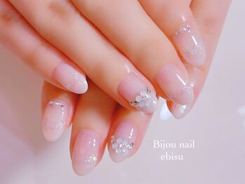 ビジュネイル(Bijou nail)/☆6130☆花ジュエリーフレンチ風